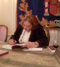 Muriel Feiner durante la presentación de su libro