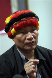 El líder indígena Alberto Pizango