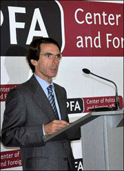 El ex presidente del Gobierno español José María Aznar