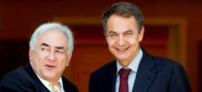 Dominique Strauss-Kahn (i) y José Luis Rodríguez Zapatero. 