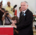 El candidato presidencial conservador Jaroslaw Kaczynski