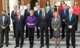 El actual equipo del gobierno de Zapatero

