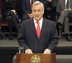 Presidente chileno Sebastián Piñera al anunciar este domingo, su decisión sobre los indultos